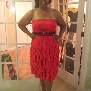 City Chic Strapless Ruffle Dress XS (14 W)